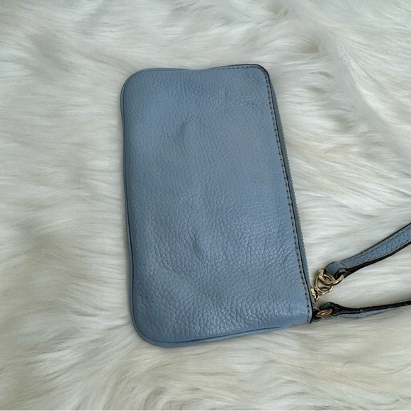 MICHAEL Michael Kors Jet Set Small Leather Wristlet Light Blue - Picture 2 of 5